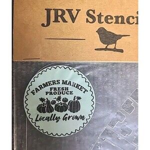 NEW JRV 15mil Reusable "Famers Markets" Stencil 15x11.5
